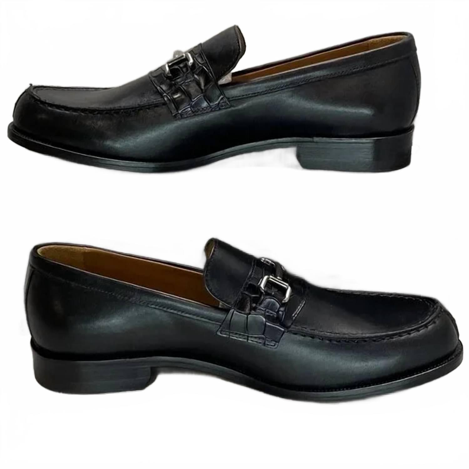 New Paul Fredrick Men's Colin Slip-On Bit Loafers In Black